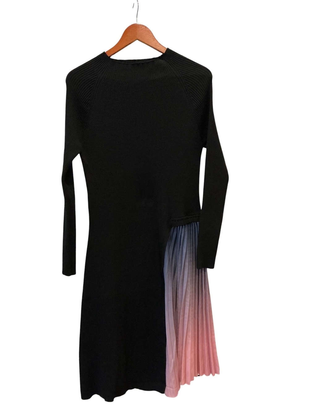 Chicwish Black Knit Dress with Pink and Blue Pleated Accent